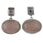 Load image into Gallery viewer, 925 Silver Rose Quartz Earrings for Women | Gemstone Jewelry