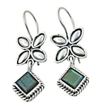 Load image into Gallery viewer, 925 Silver Flower Drop Earrings with Labradorite | For Women