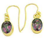 Load image into Gallery viewer, gold plating Oval Mystic Topaz Earrings | Women's Dangle Jewelry