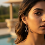 Load image into Gallery viewer, 925 Silver Garnet Drop Earrings for Women | Gemstone Jewelry