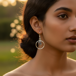 Load image into Gallery viewer, 925 Silver Moonstone Hoop Earrings for Women | Dangle Earrings