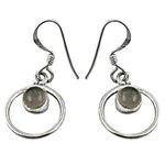 Load image into Gallery viewer, 925 Silver Moonstone Hoop Earrings for Women | Dangle Earrings