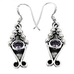 Load image into Gallery viewer, 925 Silver Amethyst Drop Earrings for Women | Gemstone Jewelry