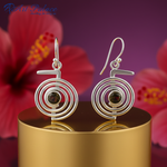 Load image into Gallery viewer, 925 Silver Spiral Earrings with Gemstone | For Women