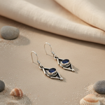 Load image into Gallery viewer, 925 Silver Blue Sapphire Earrings for Women | Dangle Earrings