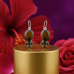 Load image into Gallery viewer, 925 Silver Tiger Eye Drop Earrings for Women | Gemstone Jewelry