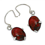 Load image into Gallery viewer, Silver Red Jasper Earrings for Women | Gemstone Jewelry