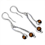 Load image into Gallery viewer, 925 Silver Tiger Eye Drop Earrings | Women's Jewelry Gift
