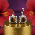Load image into Gallery viewer, 925 Silver Tiger Eye Square Earrings for Women | Dangle Earrings
