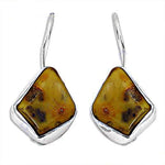Load image into Gallery viewer, 925 Silver Amber Earrings | Natural Stone Dangle Earrings for Women