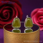 Load image into Gallery viewer, Silver Olive Green Stone Drop Earrings for Women | Gift Jewelry