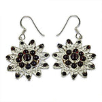 Load image into Gallery viewer, 925 Silver Garnet Flower Earrings for Women | Gemstone Jewelry
