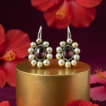 Load image into Gallery viewer, Silver Pearl & Gemstone Earrings for Women | Daily Wear
