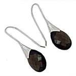 Load image into Gallery viewer, Smoky Quartz Teardrop Earrings for Women | Sterling Silver Jewelry