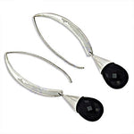Load image into Gallery viewer, 925 Silver Black Onyx Drop Earrings for Women | Dangle Earrings