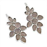 Load image into Gallery viewer, 925 Silver Rose Quartz Drop Earrings for Women | Floral Jewelry