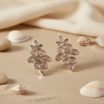 Load image into Gallery viewer, 925 Silver Rose Quartz Drop Earrings for Women | Floral Jewelry