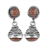 Load image into Gallery viewer, 925 Silver Rhodochrosite Drop Earrings for Women | Gemstone Jewelry
