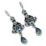 Load image into Gallery viewer, 925 Silver Blue Topaz Drop Earrings for Women | Gift