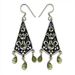 Load image into Gallery viewer, 925 Silver Peridot Dangle Earrings for Women | Gemstone Jewelry