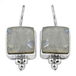 Load image into Gallery viewer, 925 Silver Moonstone Square Drop Earrings for Women | Gift