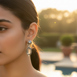 Load image into Gallery viewer, 925 Silver Pearl & Moonstone Drop Earrings for Women
