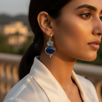 Load image into Gallery viewer, 925 Silver Blue Stone Earrings for Women | Dangle Jewelry