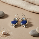 Load image into Gallery viewer, 925 Silver Blue Stone Earrings for Women | Dangle Jewelry