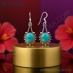 Load image into Gallery viewer, 925 Silver Turquoise Teardrop Earrings for Women | Gift Jewelry