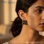 Load image into Gallery viewer, 925 Silver Garnet Earrings | Square Studs for Women