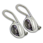 Load image into Gallery viewer, 925 Silver Amethyst Drop Earrings for Women | Gemstone Jewelry
