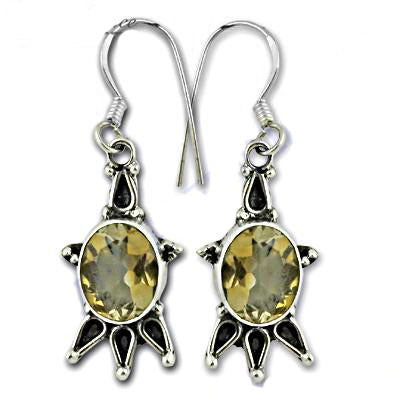 925 silver citrine gemstone earrings for women | gift jewelry