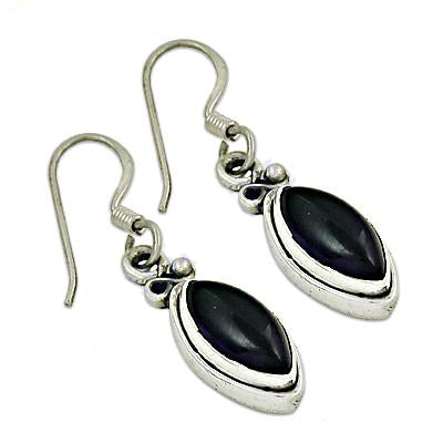 925 silver onyx earrings for women | black gemstone jewelry