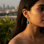 Load image into Gallery viewer, 925 Silver Turquoise Stone Earrings for Women | Dangle Earrings