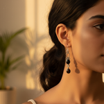 Load image into Gallery viewer, 925 Sterling Silver Black Onyx Dangle Earrings for Women