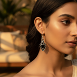 Load image into Gallery viewer, 925 Silver Onyx Earrings for Women | Dangle Drop Earrings