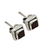 Load image into Gallery viewer, 925 Silver Garnet Stud Earrings for Women | Gemstone Jewelry