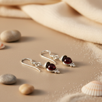 Load image into Gallery viewer, 925 Silver Garnet Drop Earrings for Women | Gemstone Jewelry