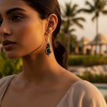 Load image into Gallery viewer, 925 Silver Black Onyx Dangle Earrings for Women | Gemstone Jewelry