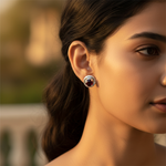 Load image into Gallery viewer, 925 Silver Garnet Stud Earrings for Women | Gemstone Jewelry