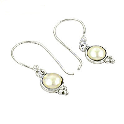 925 silver pearl drop earrings for women | elegant jewelry