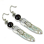 Load image into Gallery viewer, Silver Pearl Garnet Drop Earrings for Women | Statement Jewelry