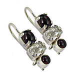 Load image into Gallery viewer, Silver Garnet & Crystal Earrings for Women | Dangle Jewelry