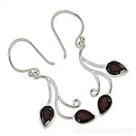 Load image into Gallery viewer, 925 Silver Garnet Drop Earrings for Women | Teardrop Jewelry
