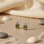 Load image into Gallery viewer, 925 Silver Peridot Earrings for Women | Green Gemstone Jewelry