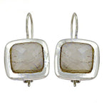 Load image into Gallery viewer, 925 Silver Moonstone Square Drop Earrings | Women's Jewelry Gift