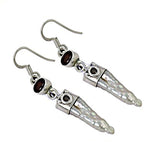 Load image into Gallery viewer, 925 Silver Pearl Drop Earrings with Garnet Gemstone | For Women