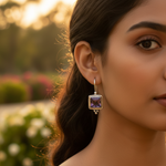 Load image into Gallery viewer, 925 Silver Amethyst Square Earrings for Women | Gemstone Jewelry