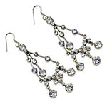 Load image into Gallery viewer, Silver Dangle Earrings with Cubic Zirconia | Women's Jewelry Gift