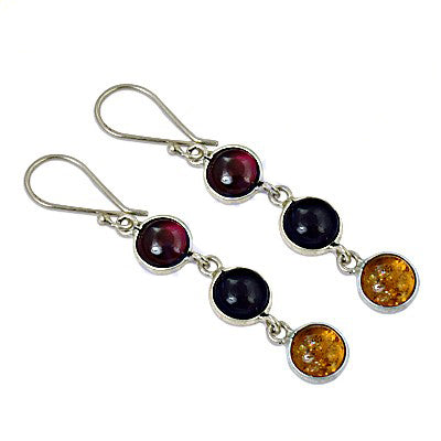 925 silver gemstone drop earrings for women | dangle earrings